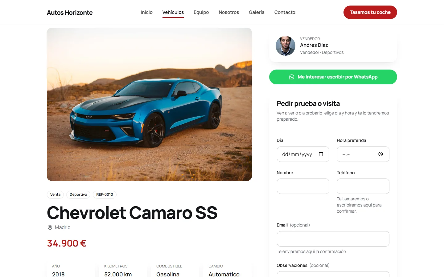 Ficha del vehículo